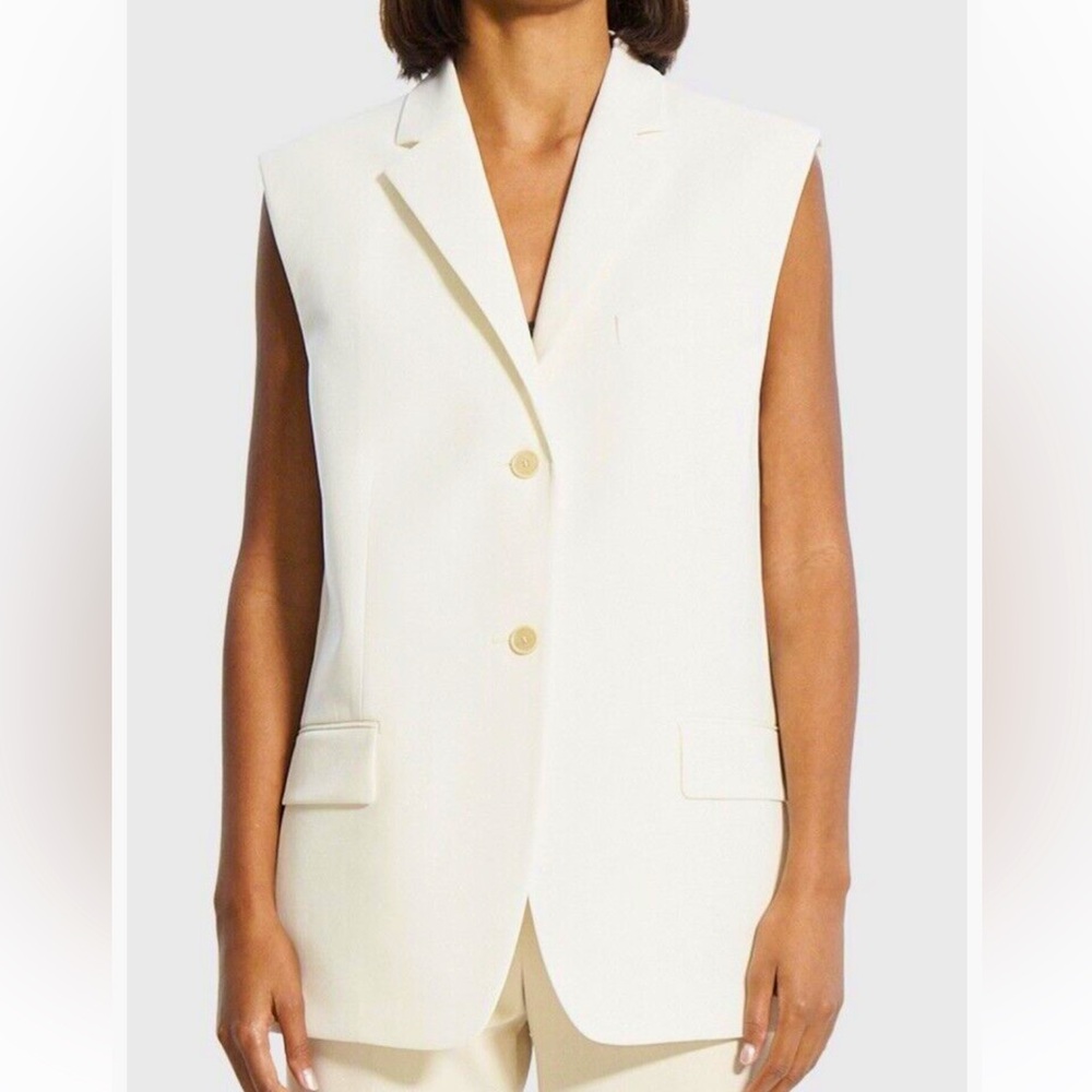 Women's Cream Blazer Vest